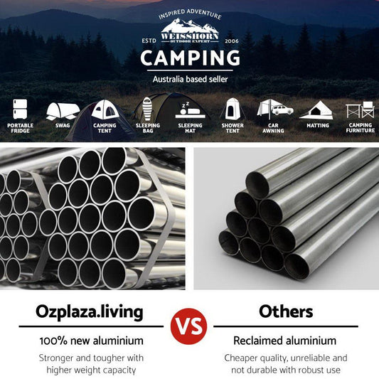 Weisshorn Folding Camping Table 60CM Adjustable Portable Outdoor