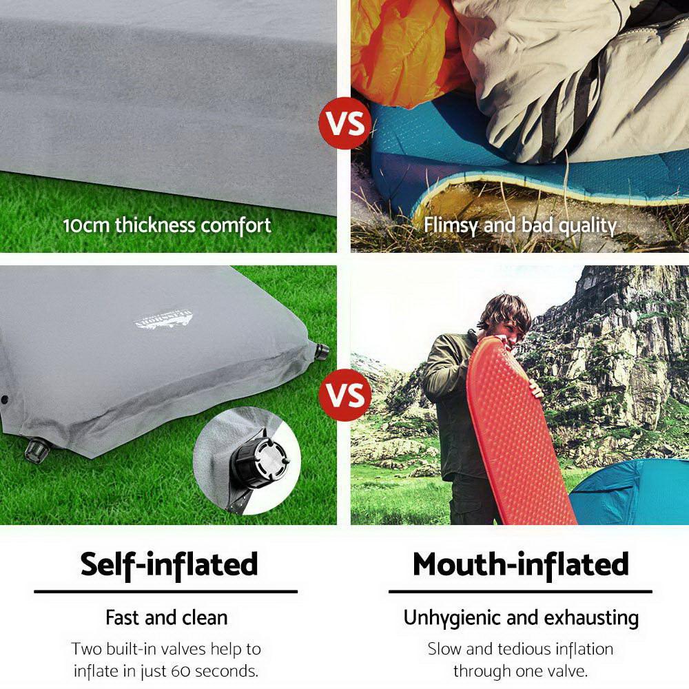 Weisshorn Self Inflating Mattress Camping Sleeping Mat Air Bed Double