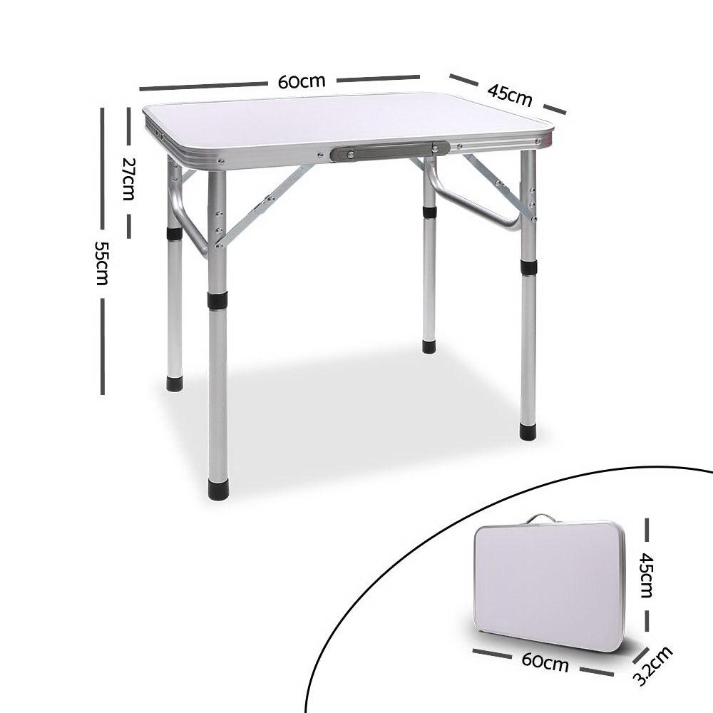 Weisshorn Folding Camping Table 60CM Adjustable Portable Outdoor