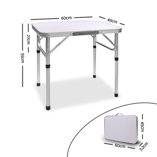 Weisshorn Folding Camping Table 60CM Adjustable Portable Outdoor